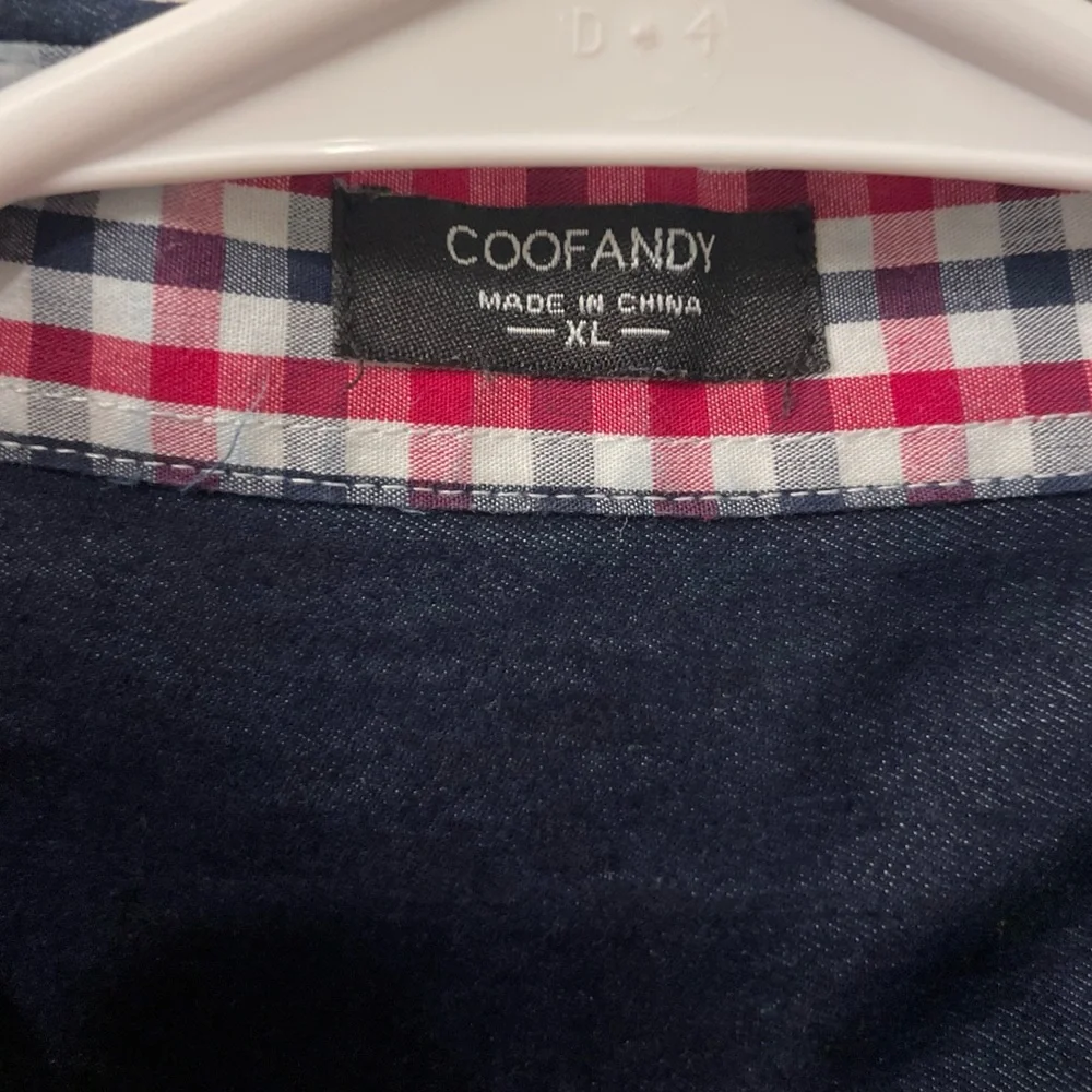 Men's Casual Button Down Shirts - Blue and Black - Picture 11 of 12